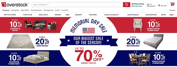 Overstock is a huge online off-price retailer