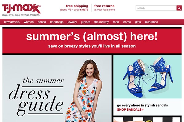 Online off-price retailers: TJ Maxx
