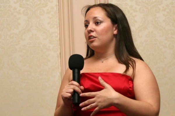 Lisa giving maid of honor speech