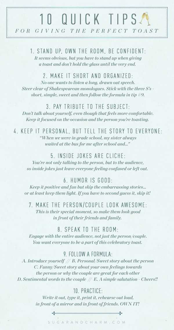 Tips for how to give a wedding toast | ShopGirlDaily.com