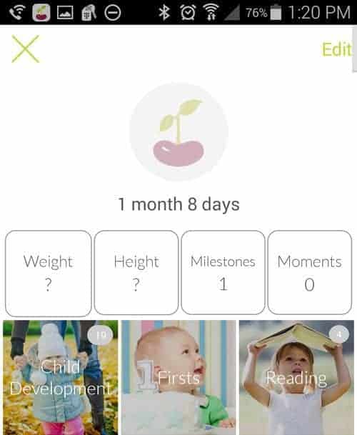 Use Tinybeans to track your child's milestones
