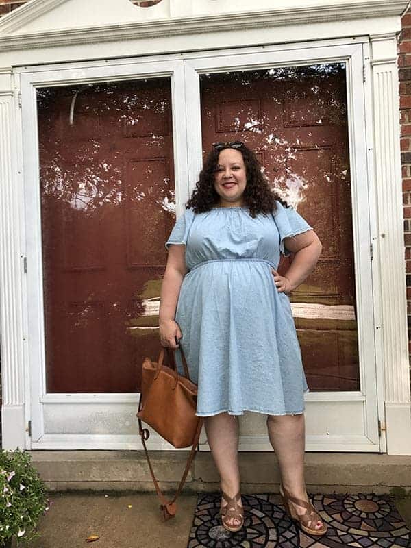 Chambray Fit and Flare Dress from Lane Bryant