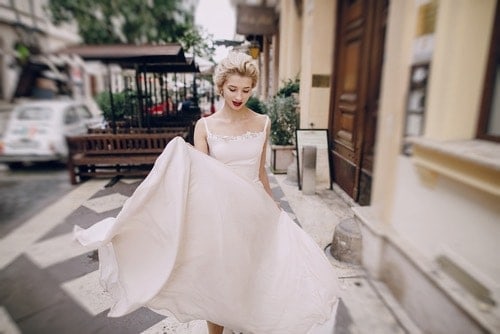 simple wedding dresses help show off a tall silhouette