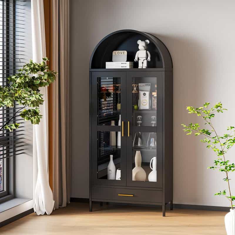 Tall Metal Arched Cabinet
