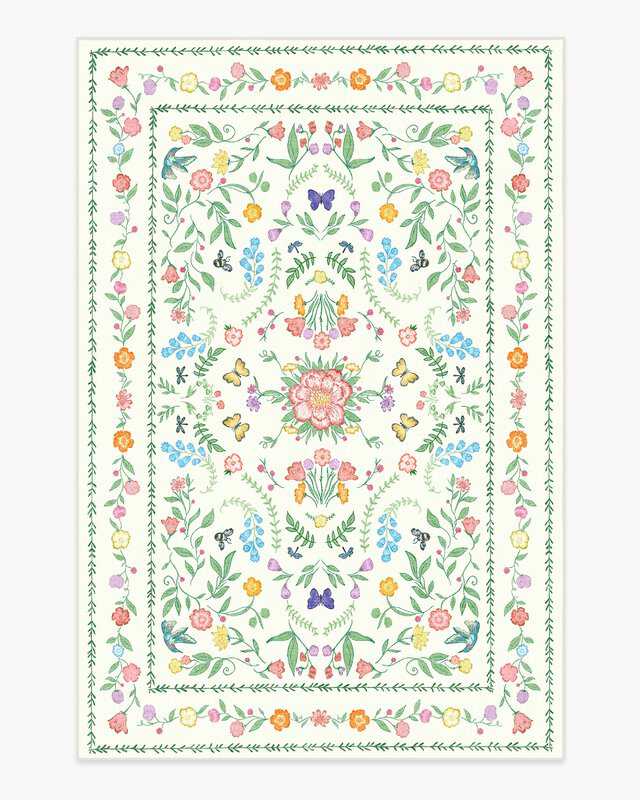 Springtime Lullaby Ivory Multicolor Rug from Ruggable